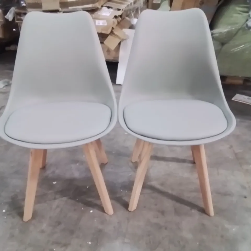 NERO UPHOLSTERED DINING CHAIRS SET OF 2 GREY 