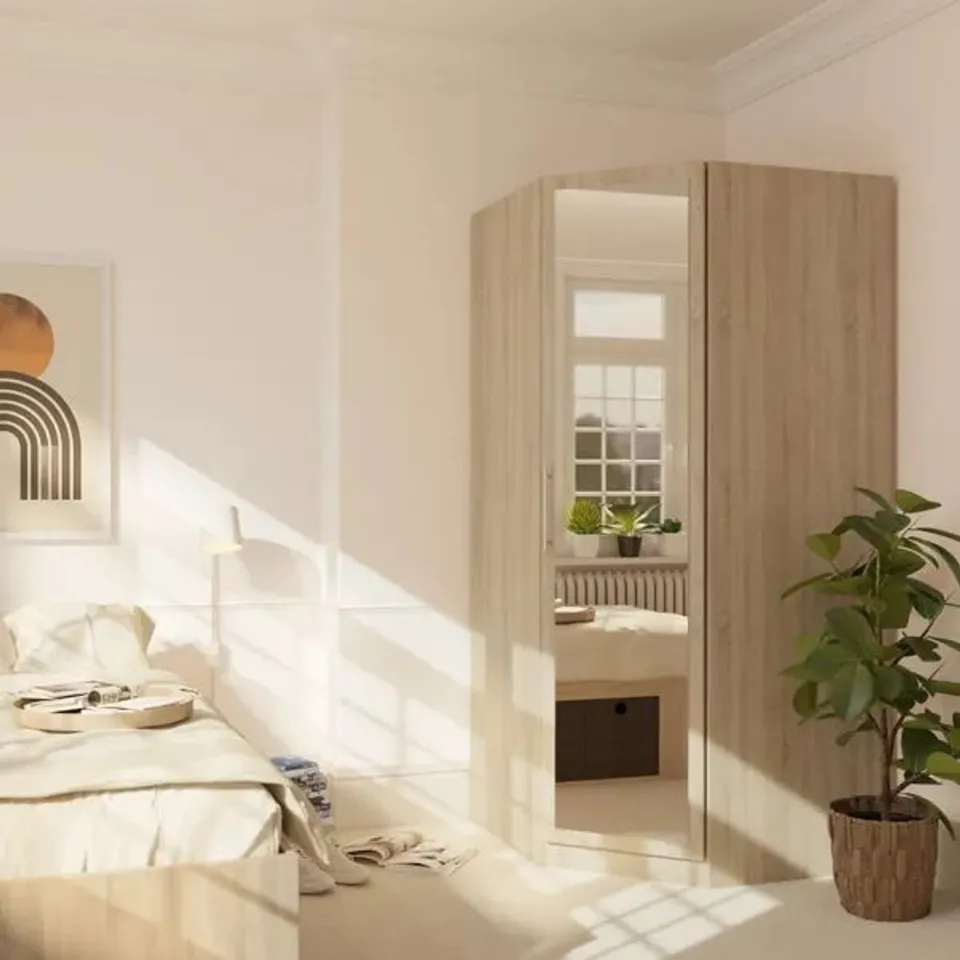 BOXED HOLBORN MIRROR CORNER WARDROBE (1 BOX)