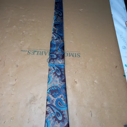 LOT OF 9 MOSES KUSHNER BRIGHT BLUE PAISLEY PATTERN TIE