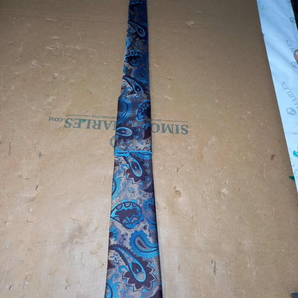 LOT OF 9 MOSES KUSHNER BRIGHT BLUE PAISLEY PATTERN TIE