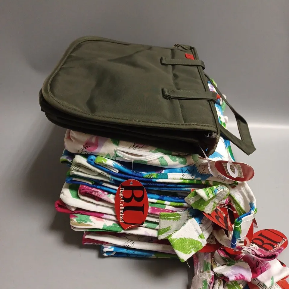 APPROXIMATELY 14 ASSORTED BAGS UNLIMITED COSMETICS BAG 