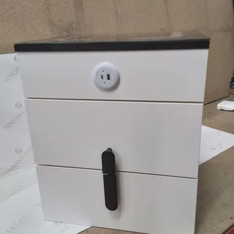 BOXED 2 DRAWER USB BEDSIDE TABLE
