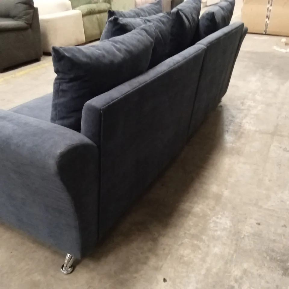 DURY FABRIC 4 SEATER SCATTER BACK SOFA - BLUE RRP £579