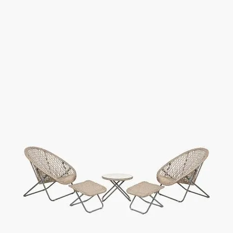 BOXED PACIFIC LIFESTYLE TOBS FOLDABLE OUTDOOR LOUNGERS SET - GREY