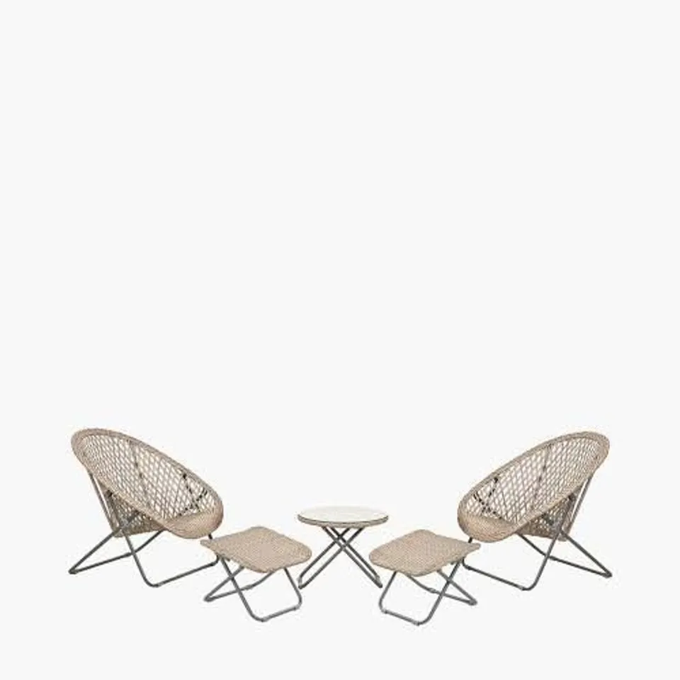 BOXED PACIFIC LIFESTYLE TOBS FOLDABLE OUTDOOR LOUNGERS SET - GREY