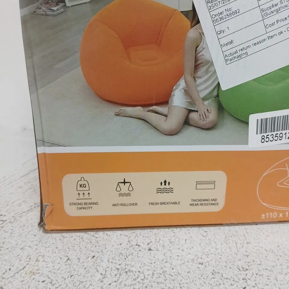 INFLATABLE SOFA – BEAN BAG CHAIR, SINGLE SIZE (110 X 110 X 85 CM)