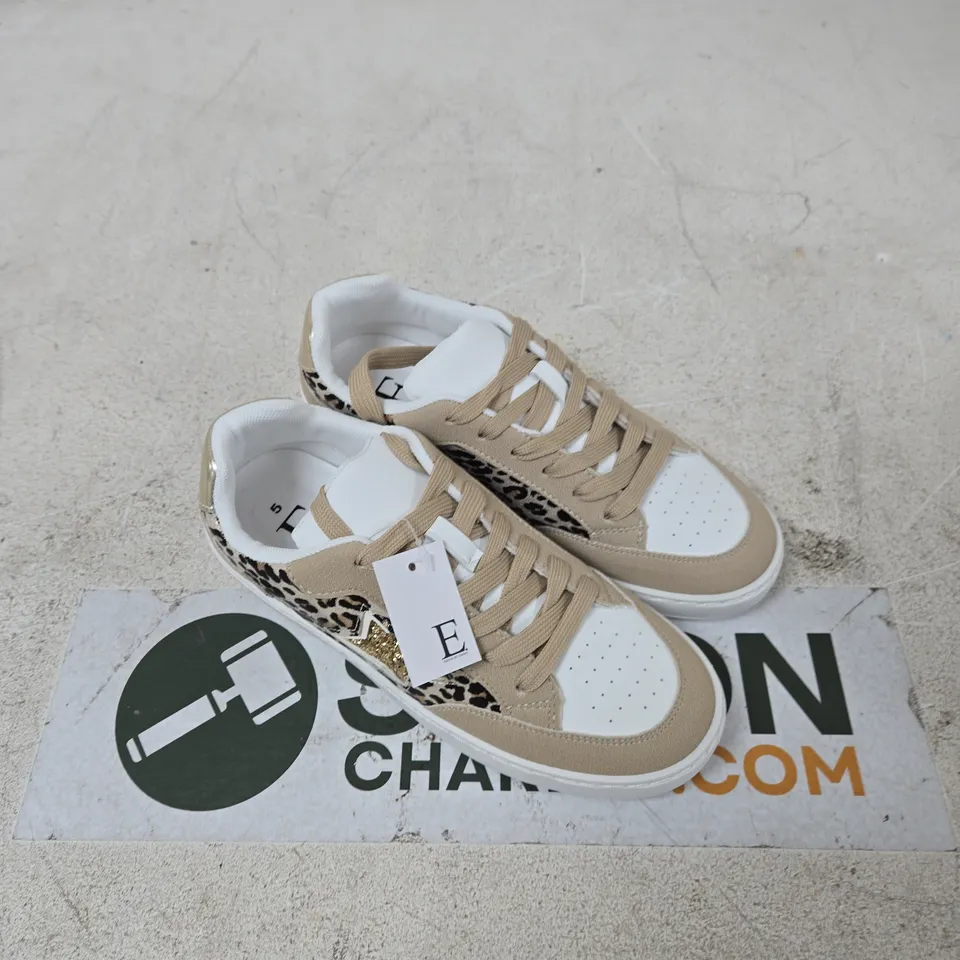 SHOES BY EMMA CARACUS SAND-LEOPARD PU SNEAKERS – UK 5