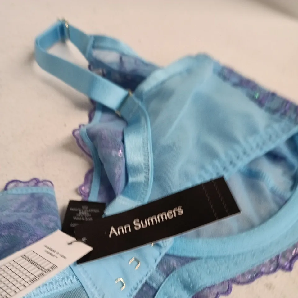 ANN SUMMERS CAMILLE FULLER BUST NON-PADDED BALCONY BRA – LIGHT BLUE, UK 32GG