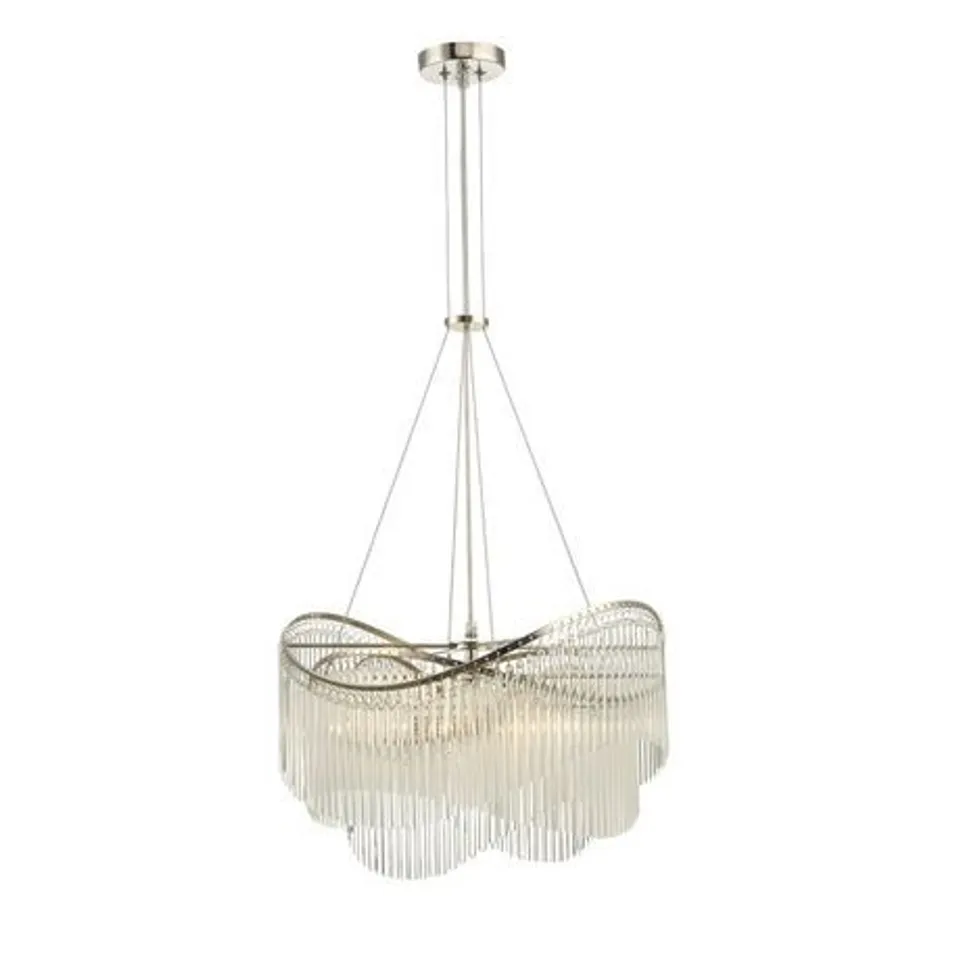 LAURA ASHLEY CORDELIA WAVE 3 TIER CHANDELIER GLASS