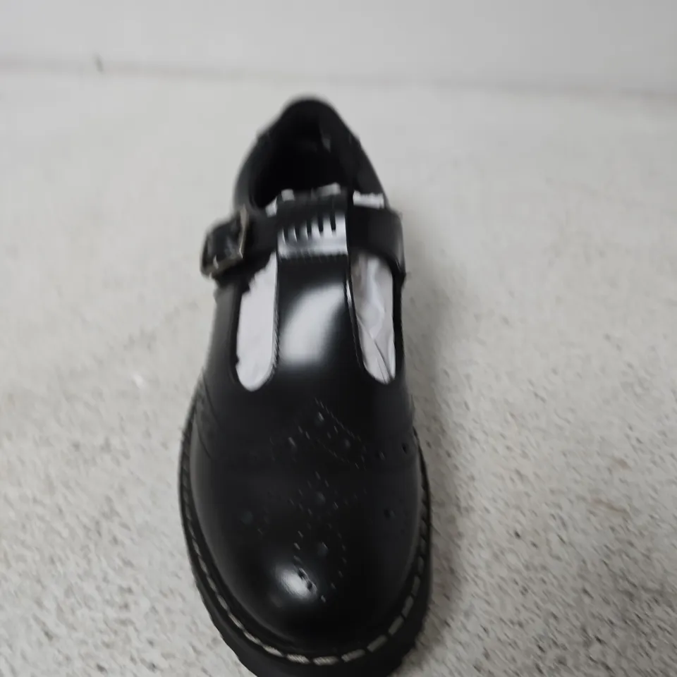 CHILDREN'S BLACK LEATHER MARY JANE SHOES WITH BUCKLE STRAP - SIZE 4M