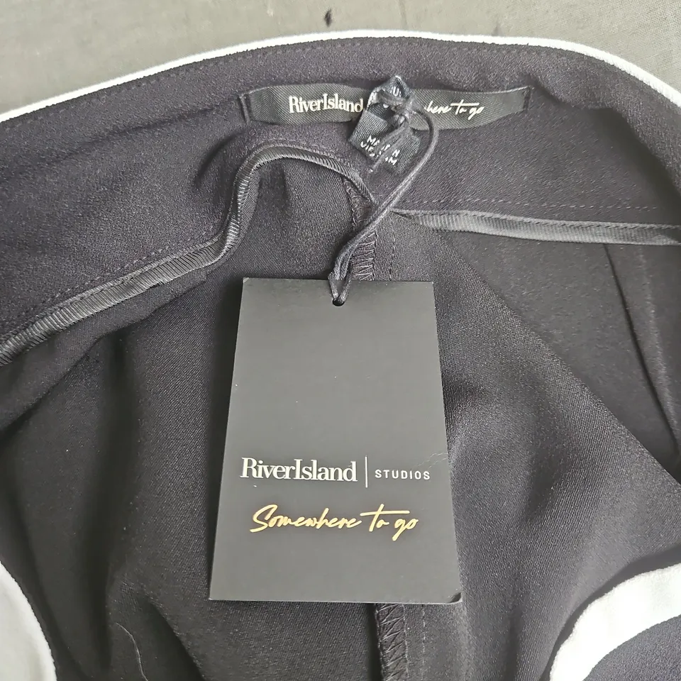 RIVERISLAND SOMEWHERE TO GO TROUSERS IN BLACK - UK 6