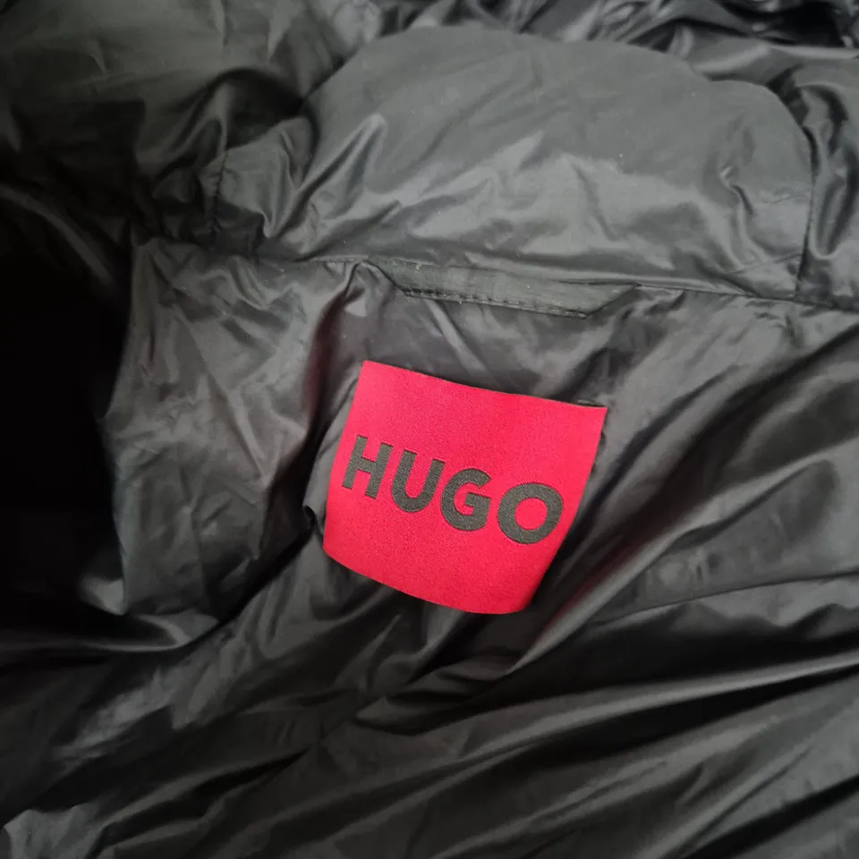 HUGO BLACK PUFFER JACKET WITH HOOD