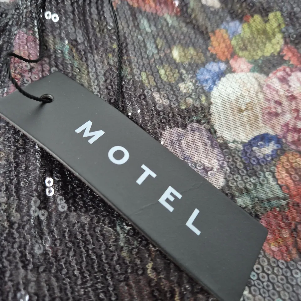 MOTEL ERNA SHORT SEQUIN VINTAGE FLOWER DRESS – UK 6 (XS)