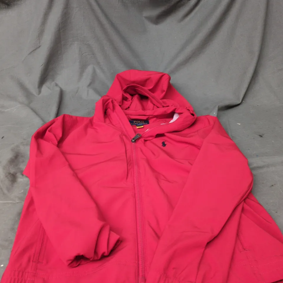 POLO RALPH LAUREN PINK YOUTH HOODED WINDBREAKER – UK 10-12 (M)