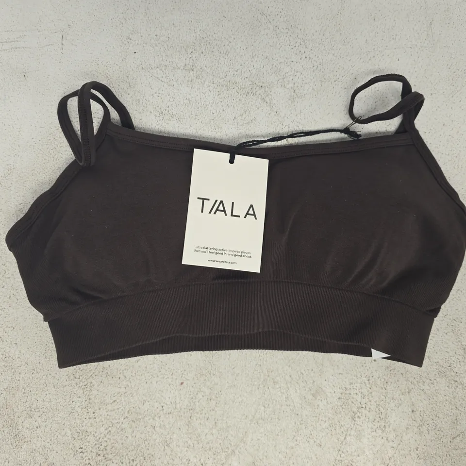 T/ALA SCULPT SEAMLESS BANDEAU BRA IN ESPRESSO BROWN SIZE MEDIUM