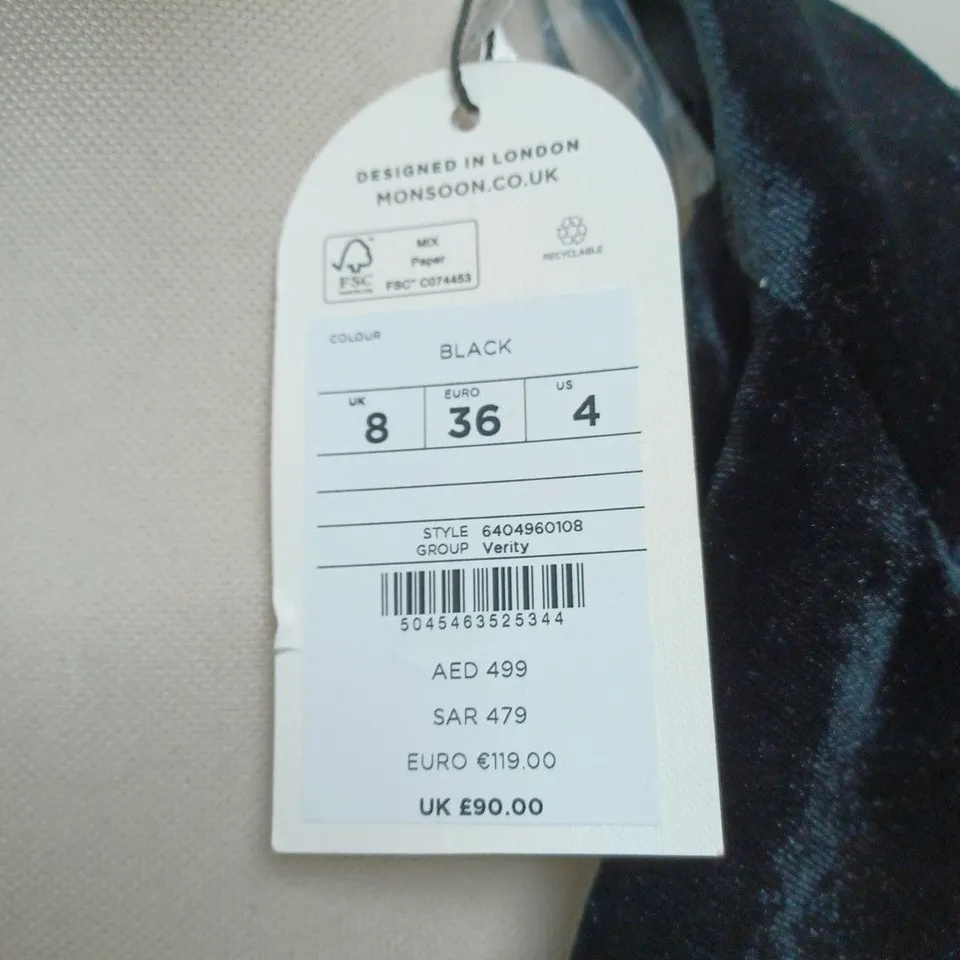 MONSOON VERITY VELVET SB JACKET - UK 8