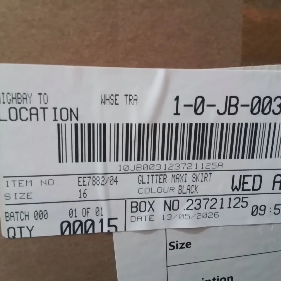 BOXED BRAND NEW APPROXIMATELY 15 JD WILLIAMS GLITTER MAXIMUM SKIRT BLACK SIZE 16