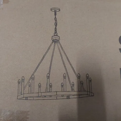 BRAND NEW BOXED WHEEL CHANDELIER - OIL RUBBED BRONZE EFFECT 