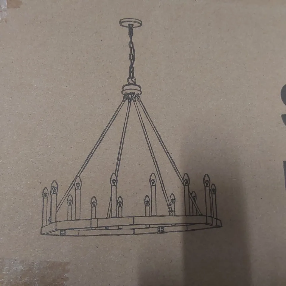 BRAND NEW BOXED WHEEL CHANDELIER - OIL RUBBED BRONZE EFFECT 