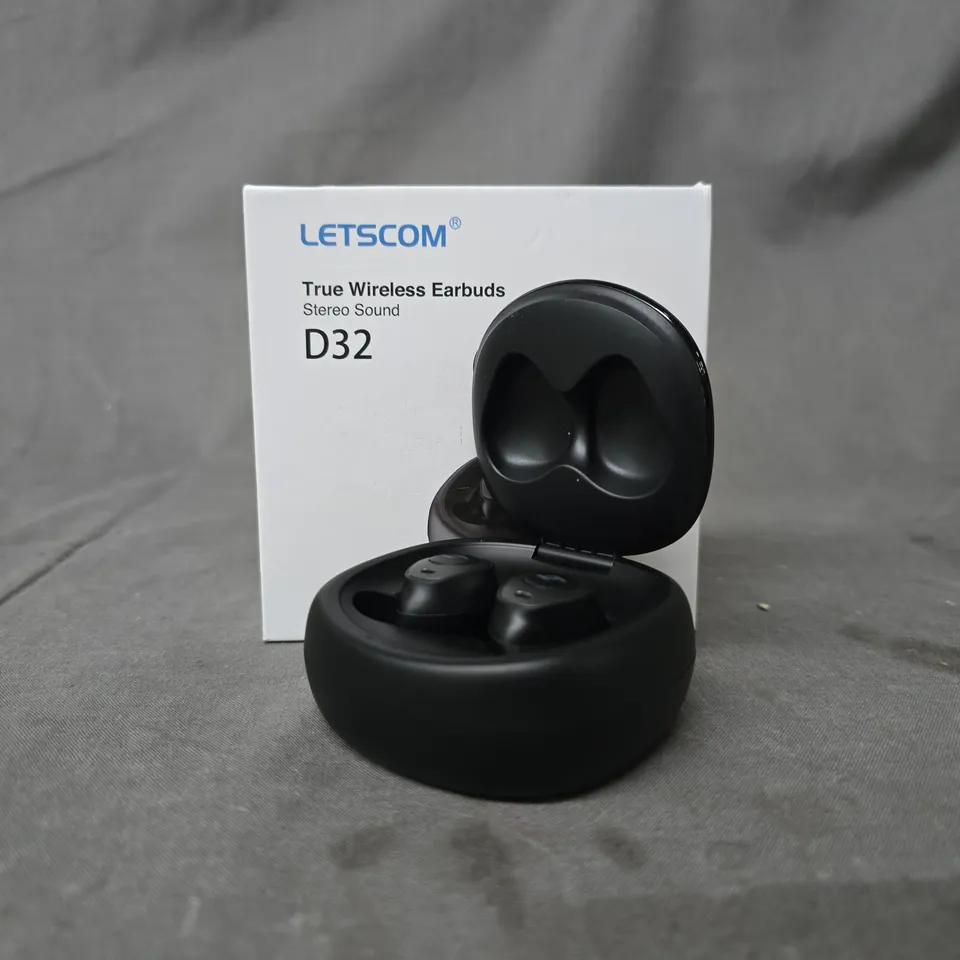 BOXED LETSCOM D32 TRUE WIRELESS EARBUDS IN BLACK
