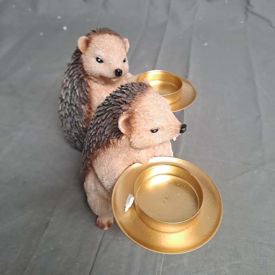 BOXED SET OF 2 HEDGEHOG TEA LIGHTS 