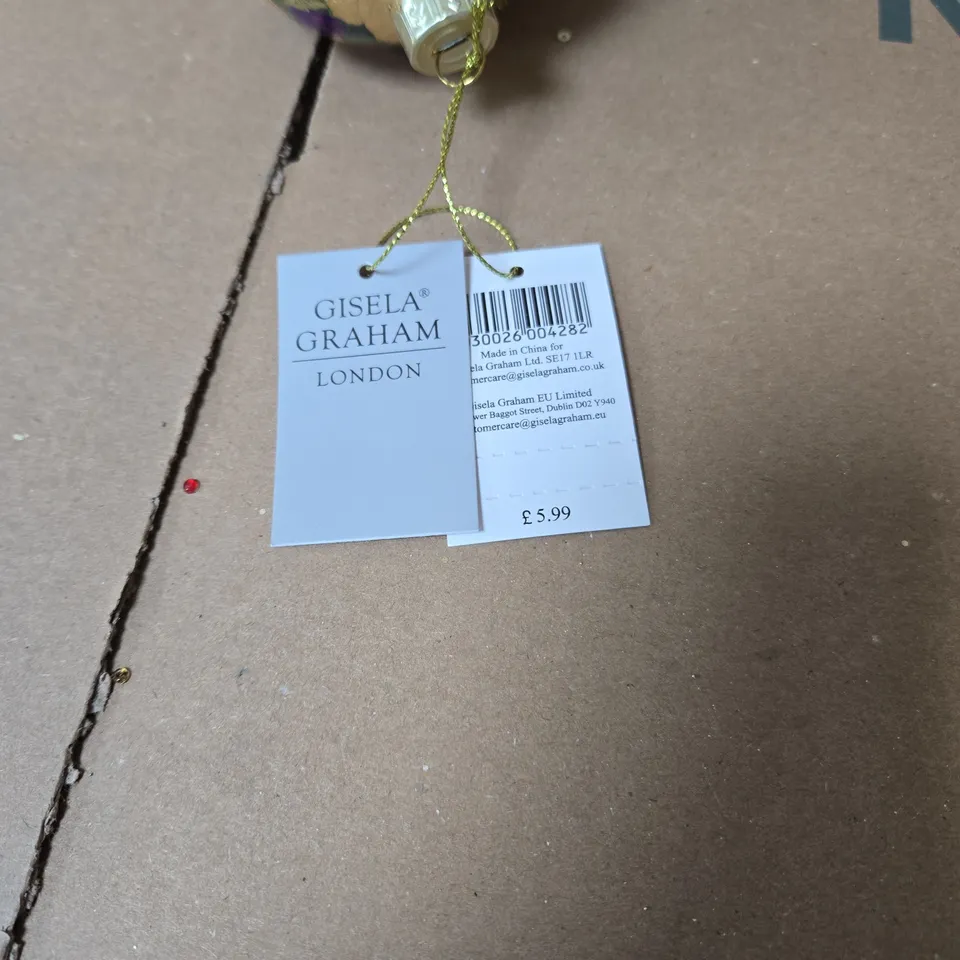 BOX OF 8 X 12 GISELA GRAHAM CHRISTMAS HANGING DECORATIONS WITH TOUCAN DESIGN BOXED
