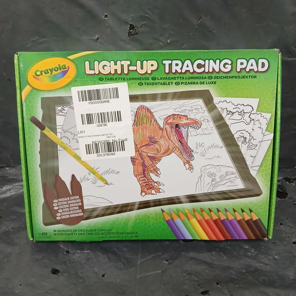 BOXED CRAYOLA DINOSAUR LIGHT-UP TRACING PAD