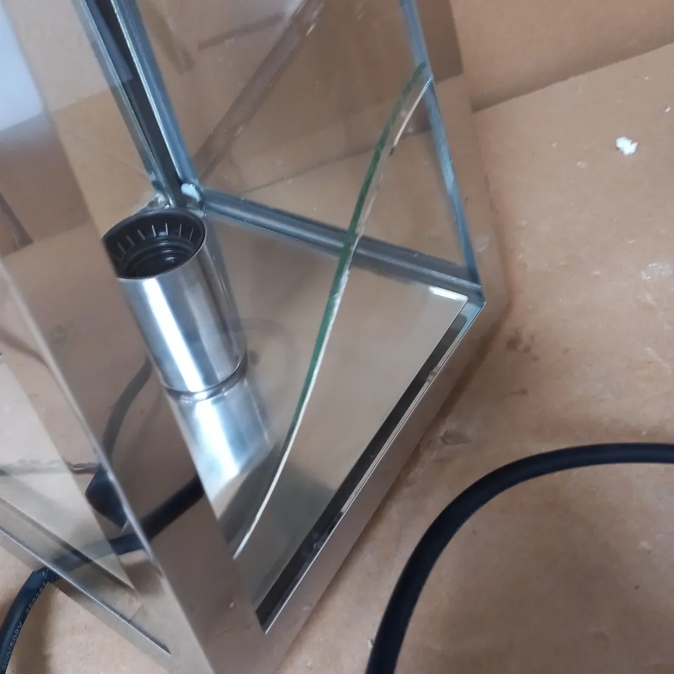 DAR 1 LIGHT STAINLESS STEEL FINISH GLASS LANTERN LIGHT SHADE