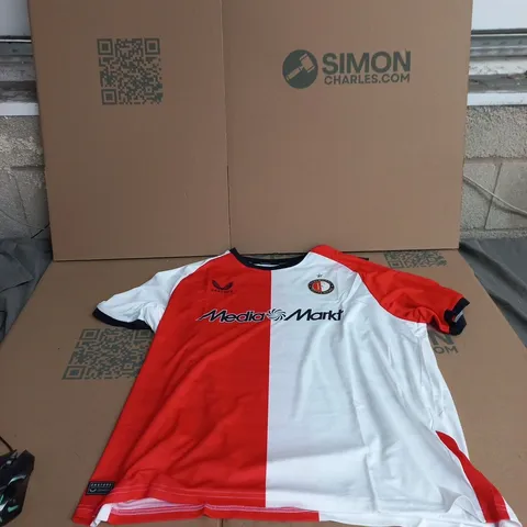 CASTORE FEYENOORD HOME SHIRT TM6351 β FLAME SCARLET/BRILLIANT WHITE, UK 3XL (EU 3XL, US 3XL)