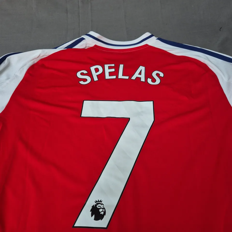 PERSONALISED ARSENAL FC HOME JERSEY - SPELAS 7 - SIZE XL