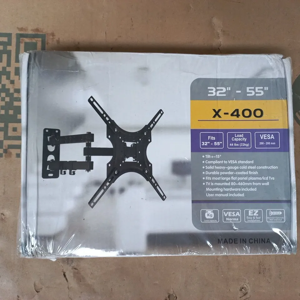 TV WALL MOUNT BRACKET X-400 FOR 32–55 INCH TVS (VESA 200X200) – BOXED