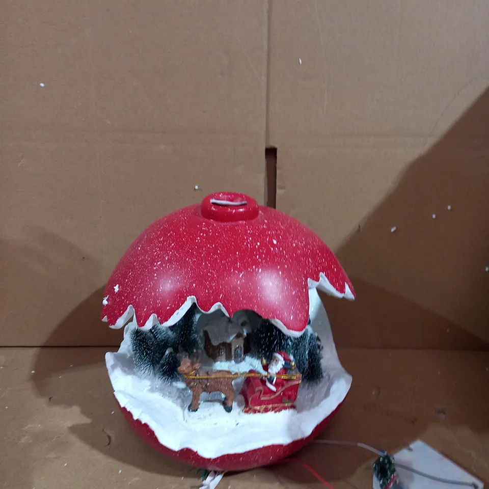 SANTAS EXPRESS PRE-LIT SPHERE WITH CHRISTMAS CHARACTER SCENE