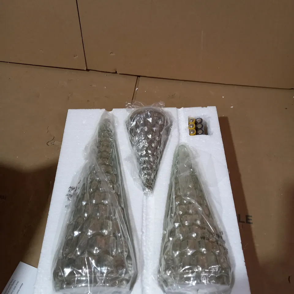 ALISON CORK SET OF MERCURY GLASS TREES