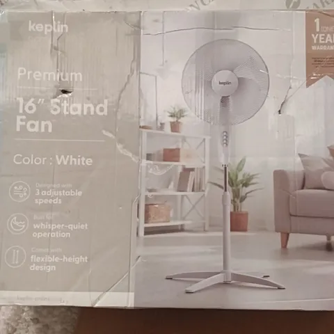 BOXED KEPLIN STAND FAN WHITE