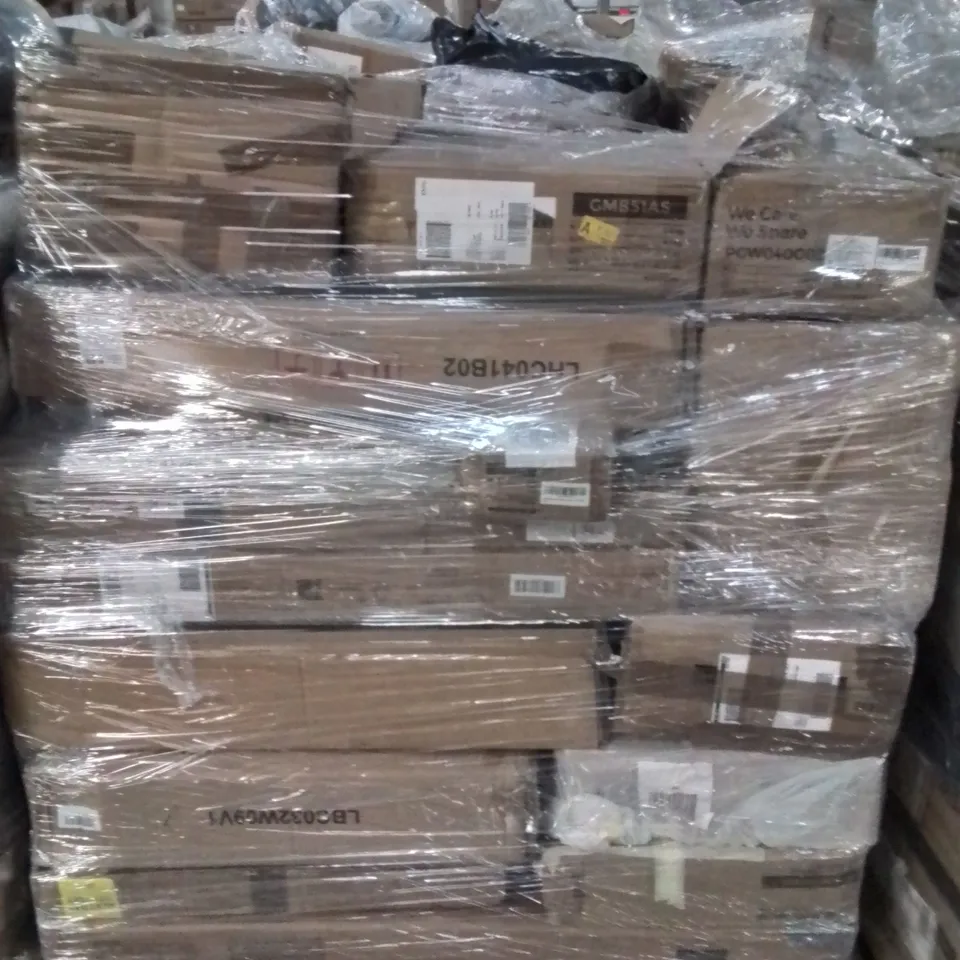 PALLET CONTAINING VARIOUS ASSORTED BOXED ITEMS TO INCLUDE: MIRROR CABINET, MAILBOX, BOXED FURNITURE ECT.