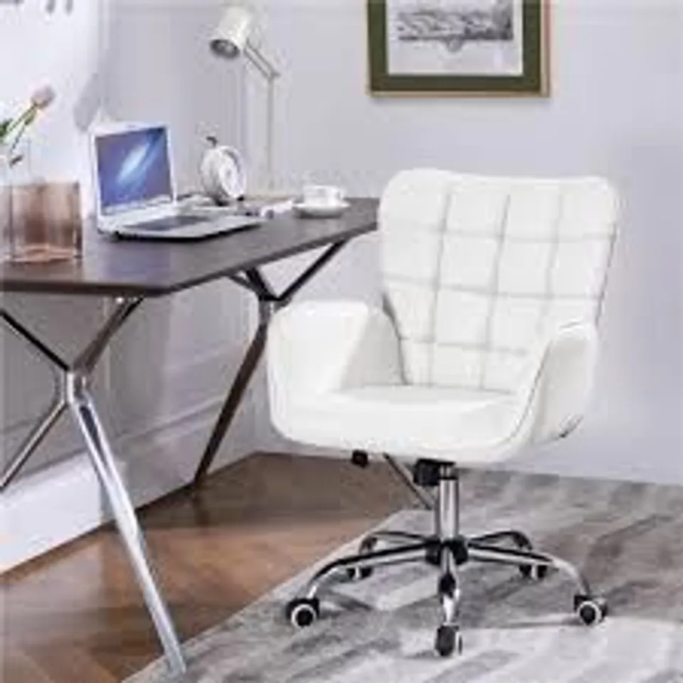 BOXED YAHEETECH MODERN  MID-BACK OFFICE CHAIR - WHITE (1 BOX)