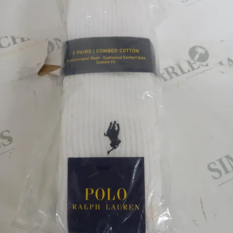 POLO RALPH LAUREN COMBED COTTON WHITE SOCKS 