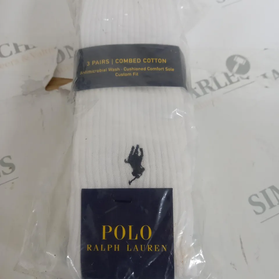 POLO RALPH LAUREN COMBED COTTON WHITE SOCKS 