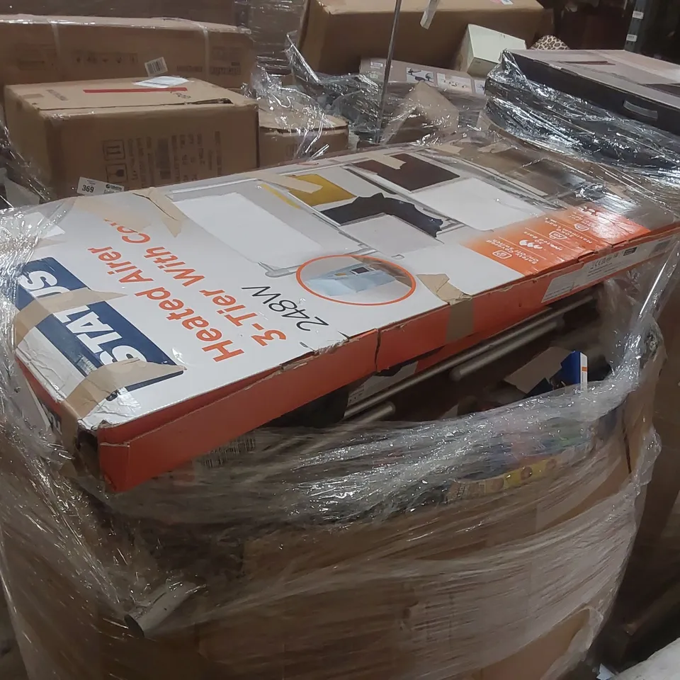 PALLET CONTAINING A LARGE QUANTITY OF ASSORTED HEATED CLOTHES AIRERS AND TOYS ECT