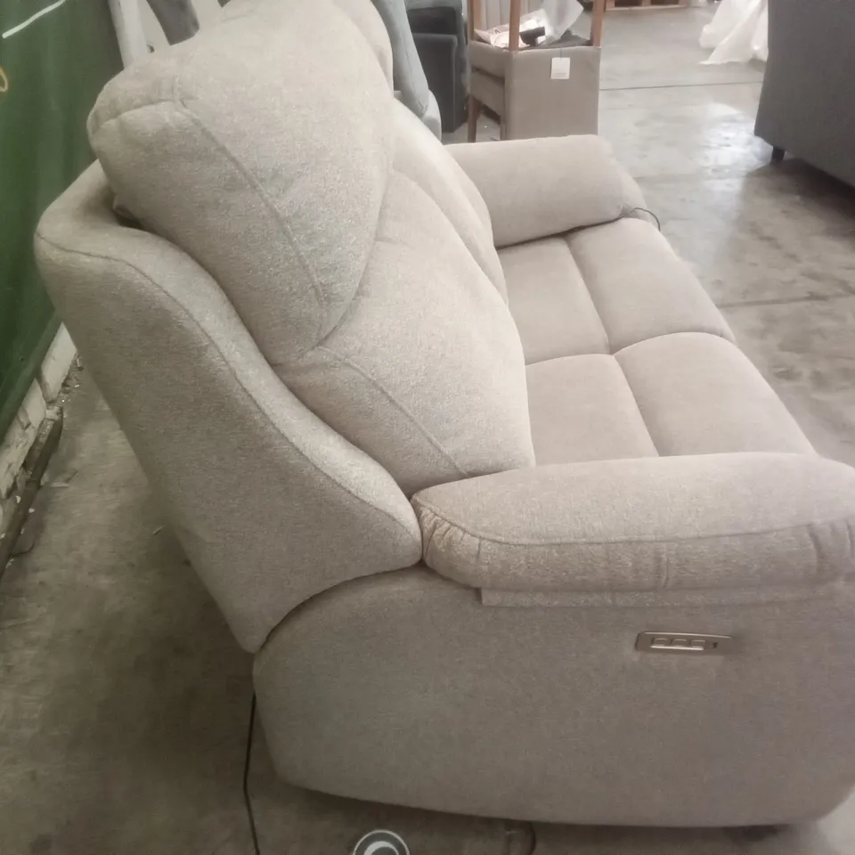 DESIGNER G PLAN MADE KINGSBURY 2 SEATER ELECTRIC RECLINER DBL SOFA - GIROMA CAMEL FABRIC 