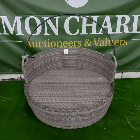 DESIGNER GREY RATTAN GARDEN/PATIO RELAXATION SEAT UNIT