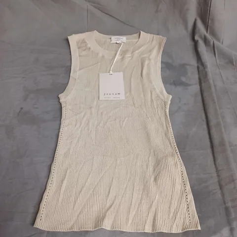 JIGSAW RIB KNITTED TANK IN NEUTRAL SIZE XS