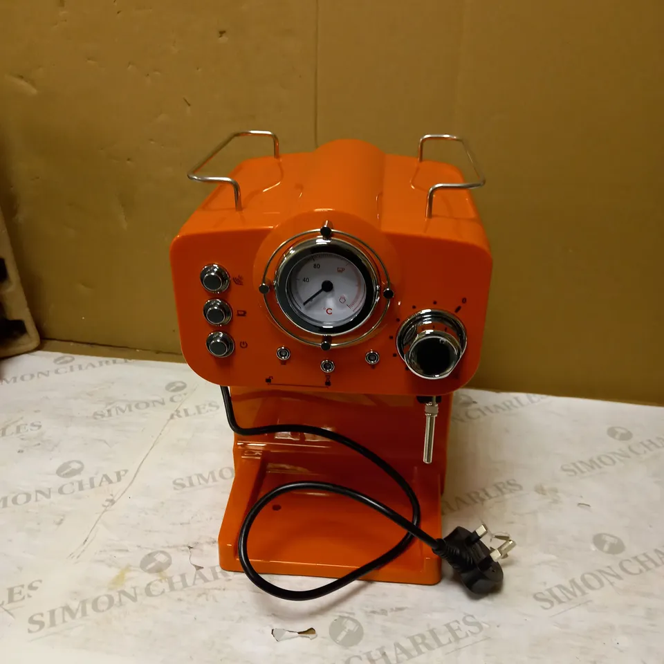 SWAN RETRO PUMP ESPRESSO COFFEE MACHINE - ORANGE