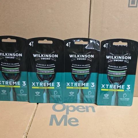 LOT OF 4 WILKINSON SWORD XTREME 3 SENSITIVE 4-PACKS OF RAZORS