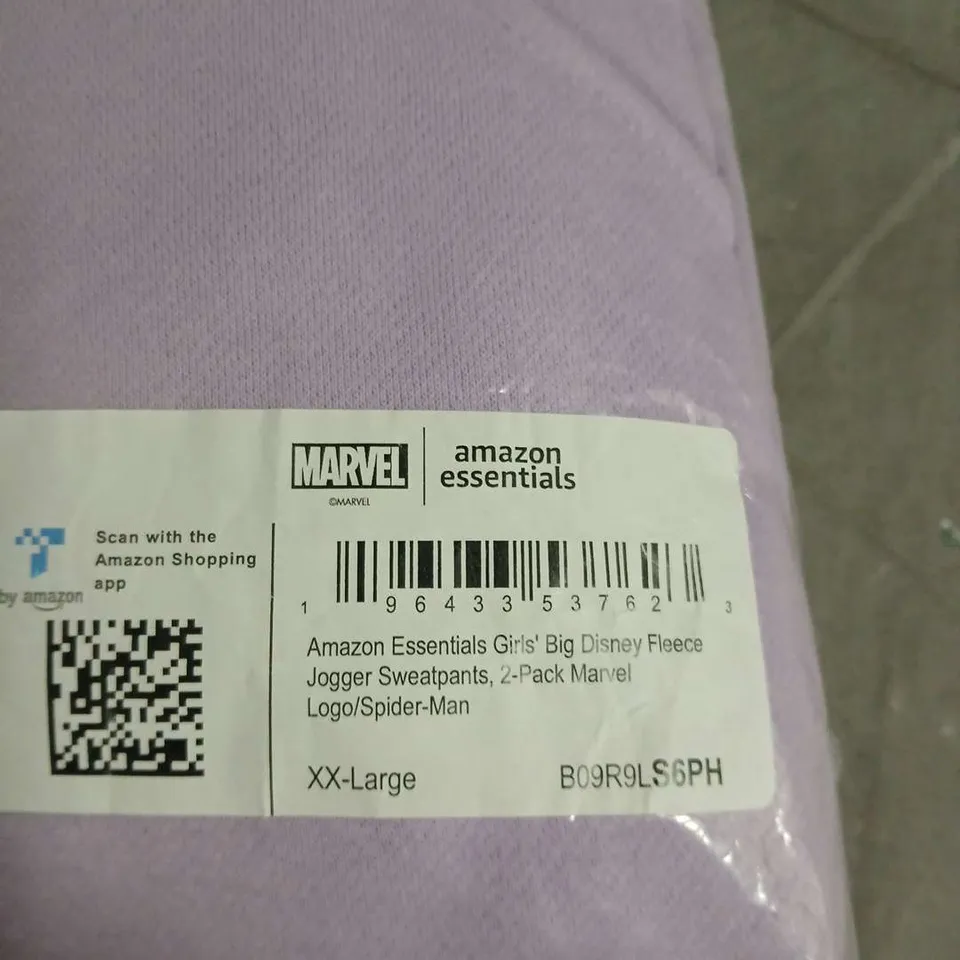 AMAZON ESSENTIALS GIRLS' DISNEY FLEECE JOGGER SWEATPANTS 2-PACK – MARVEL SPIDER-MAN, XX-LARGE