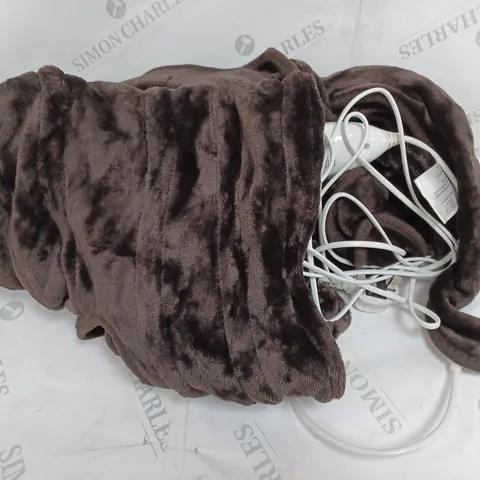 COZEE HOME HEATED PLUSH WEARABLE BLANKET - CHOCOLATE