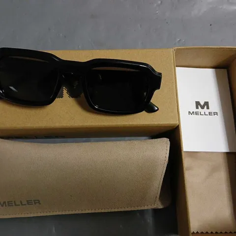 BOXED PAIR OF MELLER BLACK FRAMED GLASSES