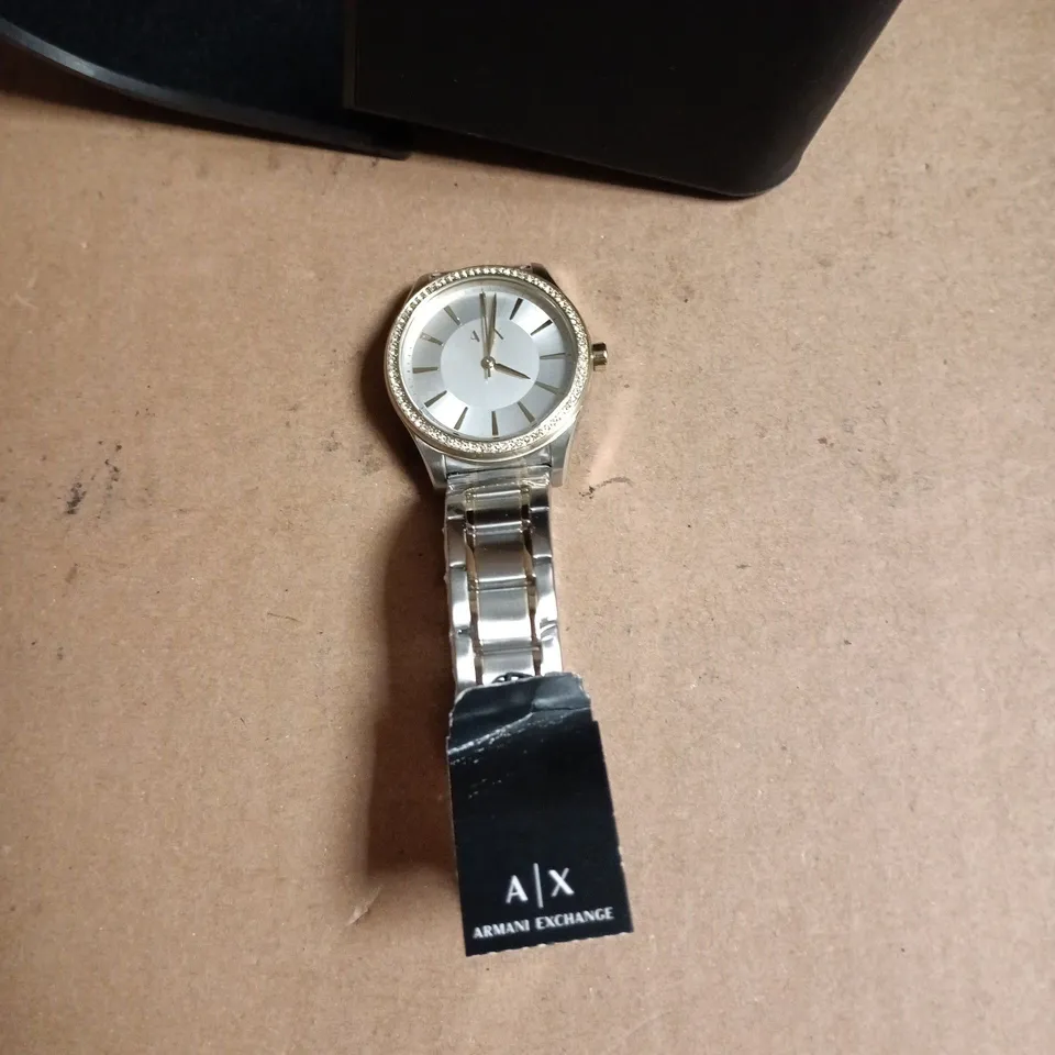 ARMANI EXCHANGE AX STAINLESS STEEL WATCH WITH CRYSTAL BEZEL – TAG ATTACHED