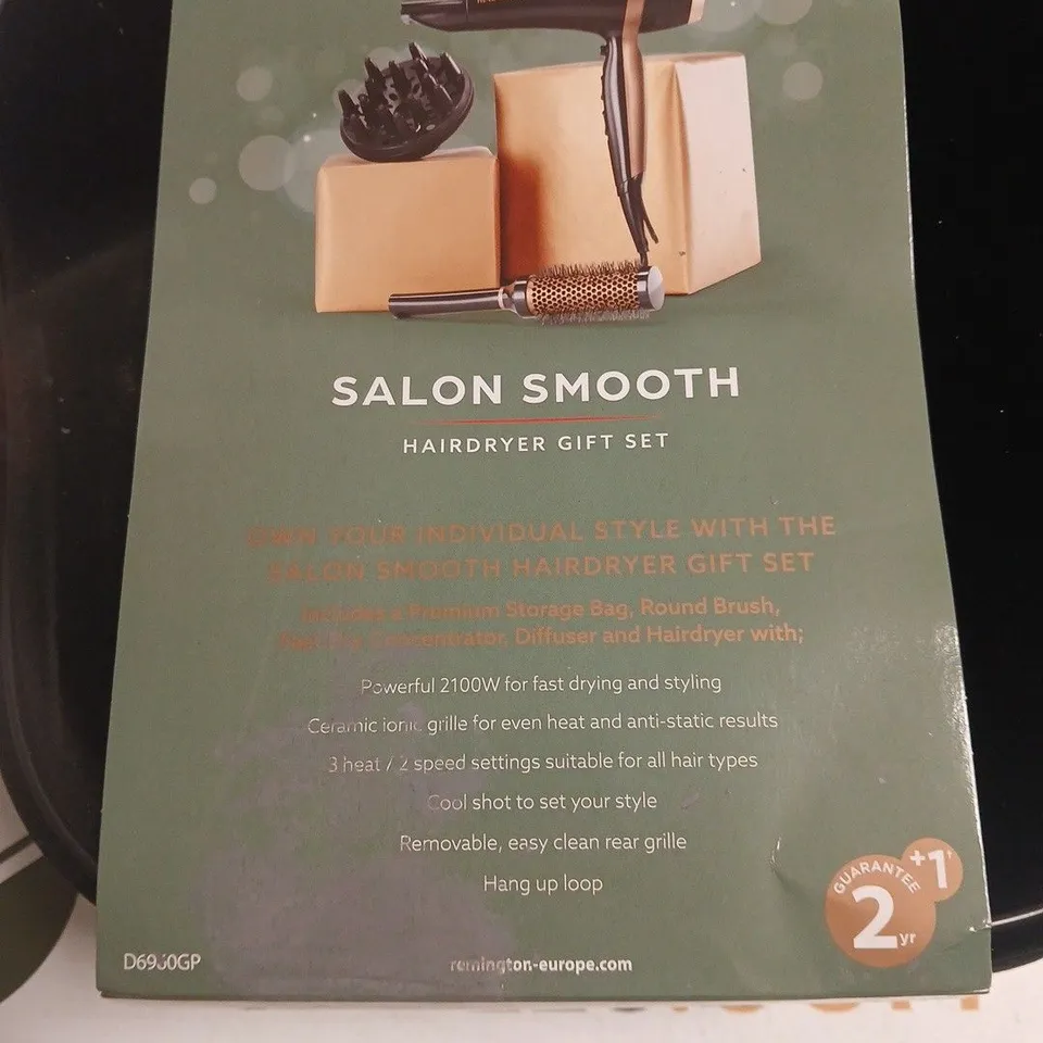 REMINGTON SALON SMOOTH HAIRDRYER GIFT SET – BOXED