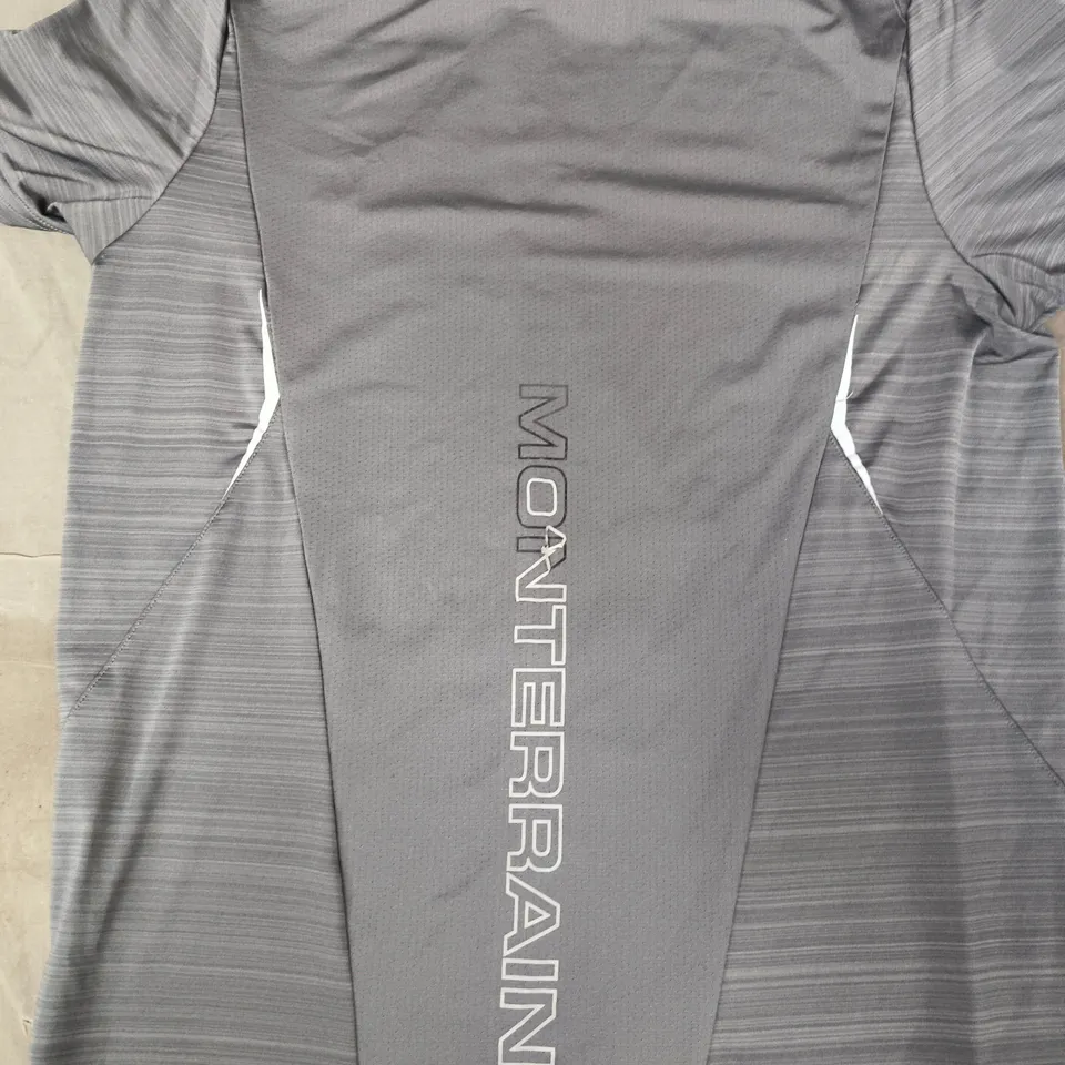 MONTERRAIN CREW-NECK SHORT SLEEVE T-SHIRT IN GREY SIZE XL